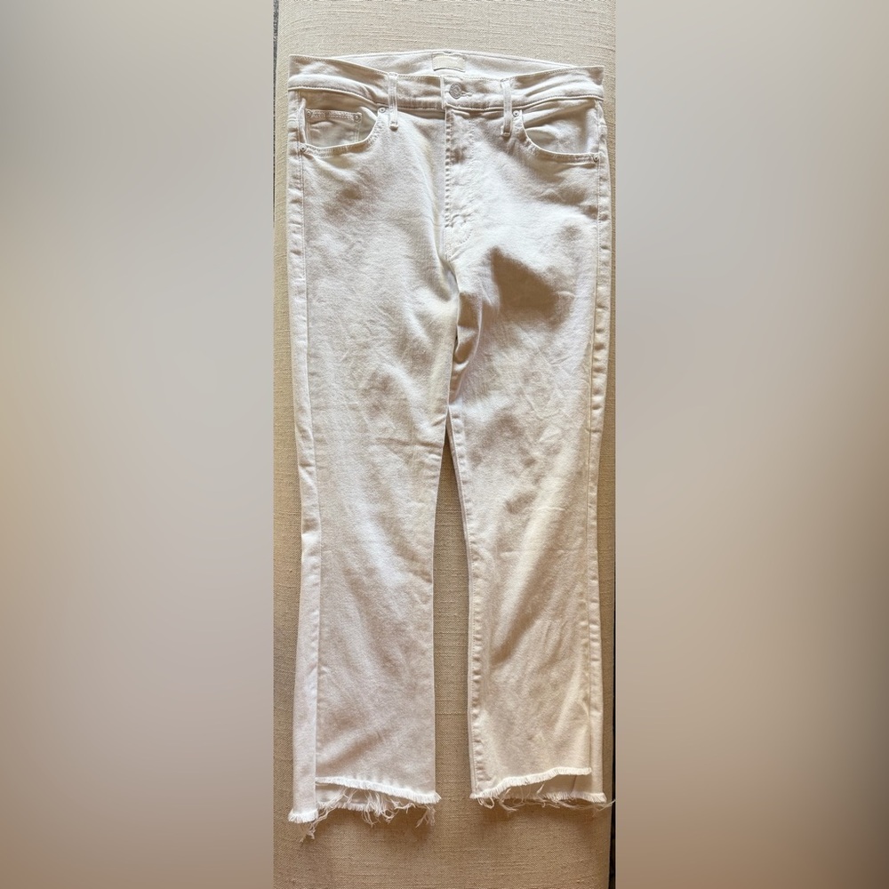 MOTHER Women's The Insider Crop Step Fray Sz 30 in  White